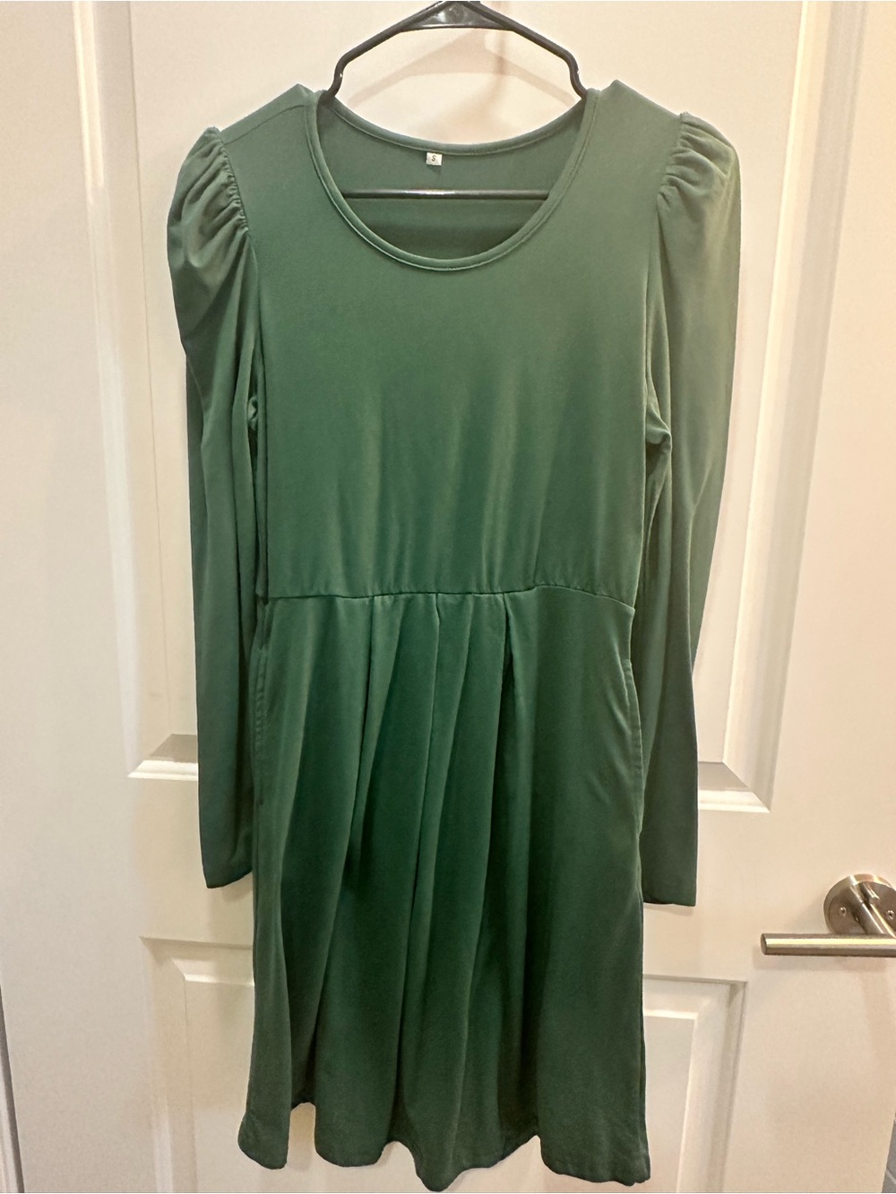 T.J.Maxx Forest Green Long-Sleeve Scoop Neck Dress